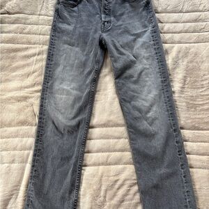 MOTHER Superior TOMCAT ANKLE Gray Straight Jeans for Effortless Style